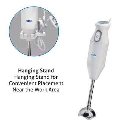Electric Hand Blender with Stainless Steel Arm 200W - White (4049)