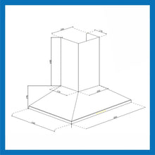 Electric Kitchen Chimney, Pyramid Shape Single Baffle filter 60cm 1000 m3/h -Black (6049 BLK 60 BF)
