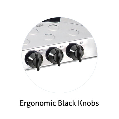 3 Burner  Stainless Steel Gas Stove with High Flame Brass Burner (1035 SS HF BB) - Manual/Auto Ignition