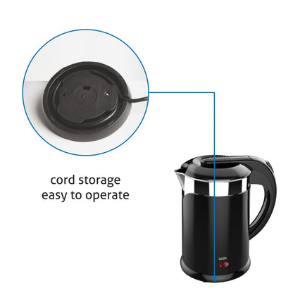 Electric Kettle Plastic Clad Stainless Steel  with 360B0 Rotational Base 1.2 Litre 1350 W - Black (9015 DX)
