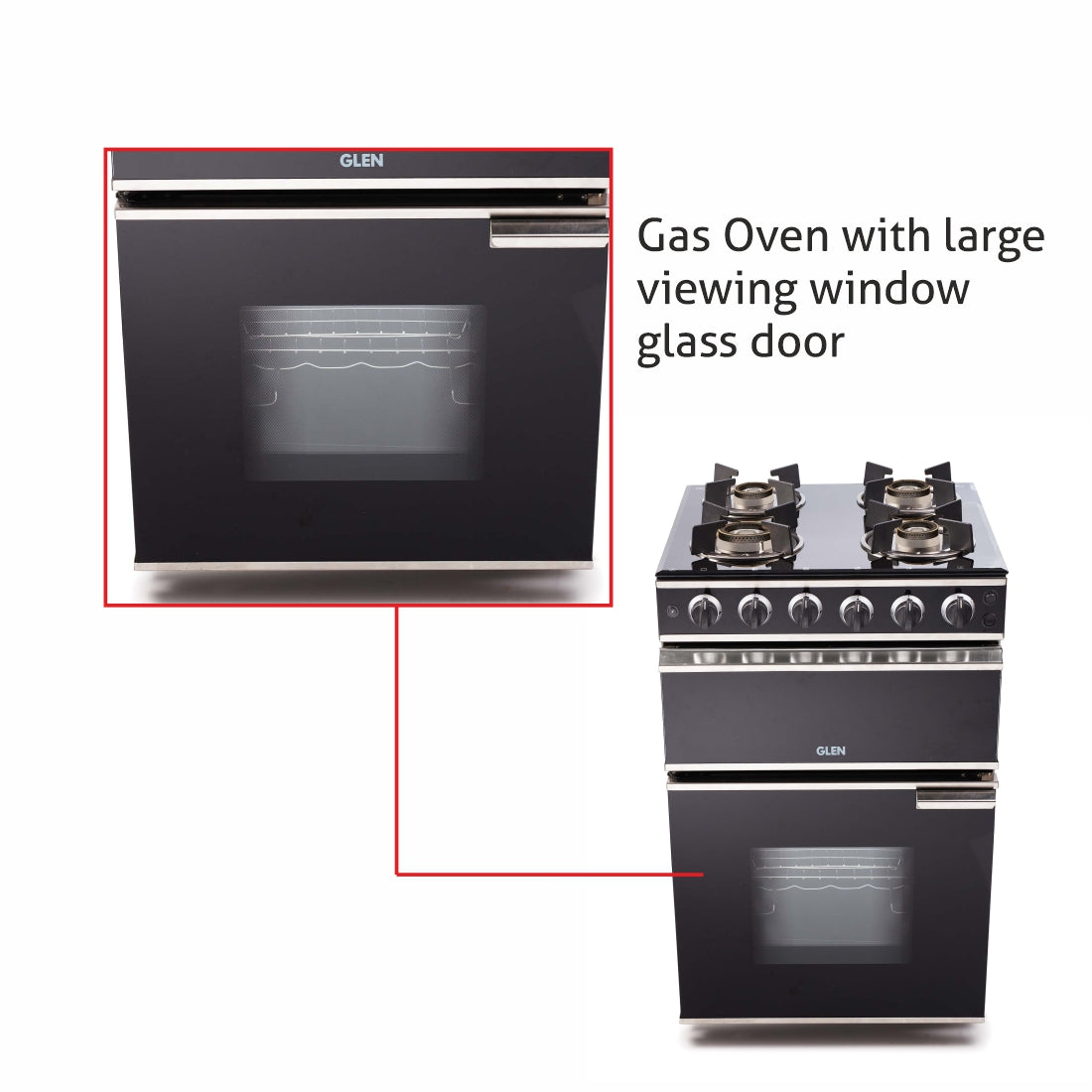 Cooking Range Glass Gas Grill, Gas Oven Rotiseerie Double Ring Forged Brass Burners Auto Ignition  (2014DBAI)