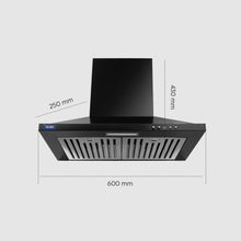 Electric Kitchen Chimney, Pyramid Shape SS Baffle filters 60cm 1000 mB3/h - Black (6048 JU BLK)