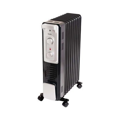 Oil Filled Radiator Room Heater with Turbo Ceramic Fan Black (7015OR) - 9/11/13 Fin