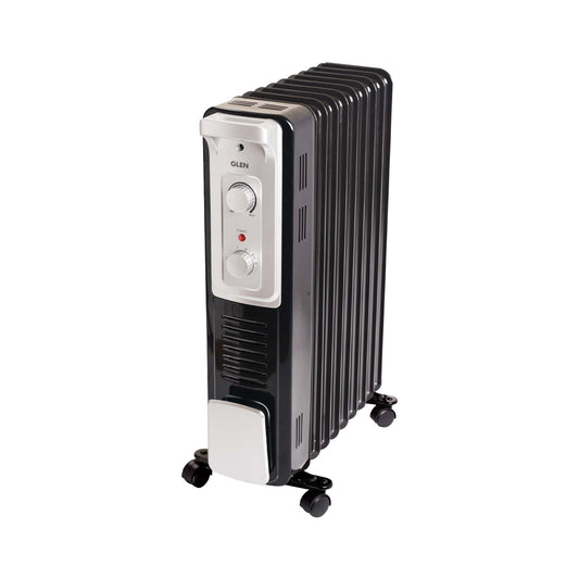 Oil Filled Radiator Room Heater with Turbo Ceramic Fan Black (7015OR) - 9/11/13 Fin
