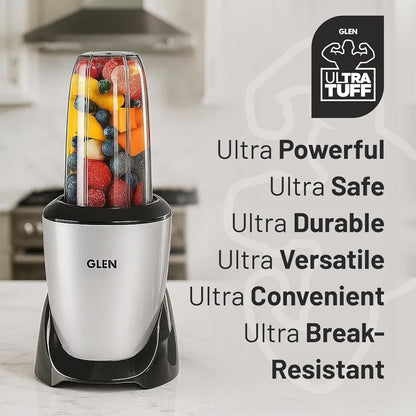 GLEN Active-Blender Ultra Tuff, 900W with 2 Unbreakable Blender, Grinder Jars (SA4048UT)