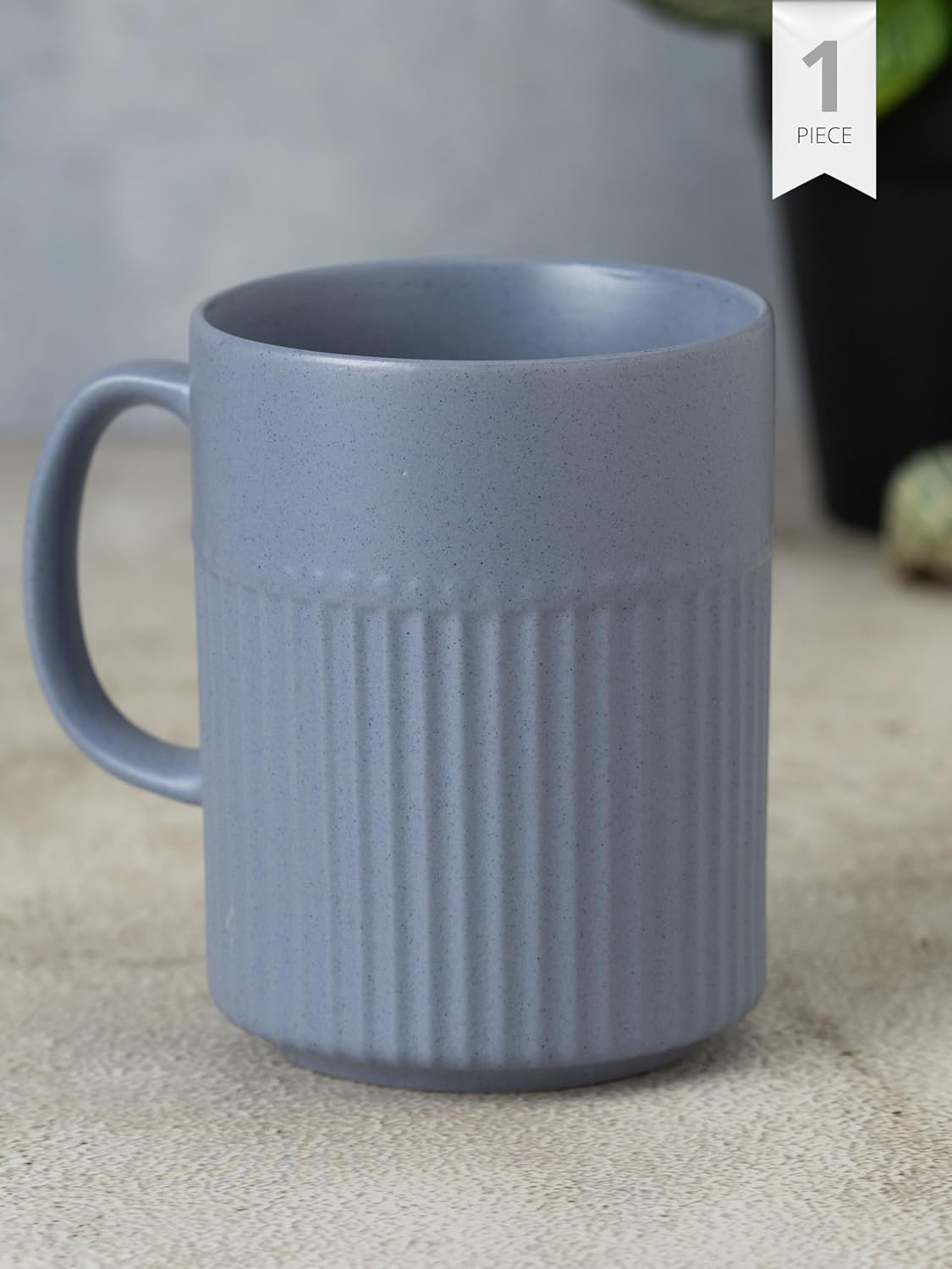 Claycraft Crimson Matte Pebble Blue Coffee/ Milk Mug, 1 Piece (350 ml)