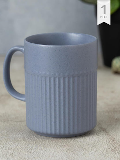 Claycraft Crimson Matte Pebble Blue Coffee/ Milk Mug, 1 Piece (350 ml)