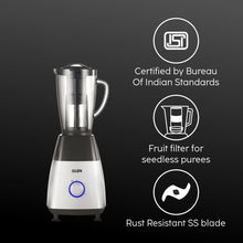Mixer Grinder 750W with 1 Transparent Jar 3 Stainless Steel Jars - Black & Silver (4023 PLATINUM)