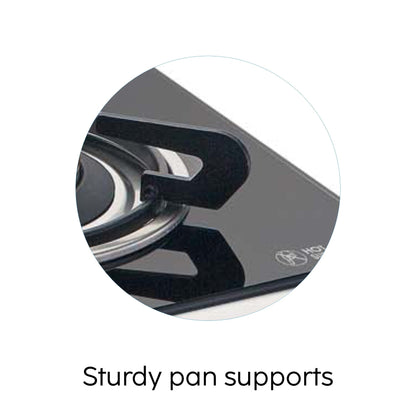 3 Burner LPG Glass Gas Stove with Brass Burner - 1031 GT BB