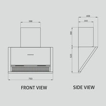 Auto Clean Glass Filterless Chimney with Motion Sensor 1200 m3/h 60/75/90cm (6072SXAC)