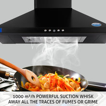 Electric Kitchen Chimney, Pyramid Shape Single Baffle filter 60cm 1000 m3/h -Black (6049 BLK 60 BF)