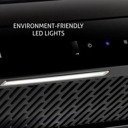 Auto Clean Curved Glass Chimney with Inverter Technology, BLDC Motor 60/90cm 1200 mB3/h -Black (6071 BL BLDC AC)