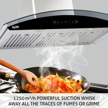 Kitchen Chimney Curved Glass with Motion Sensor Baffle filter 90cm 1250 m3/h -Silver (6071 MS)