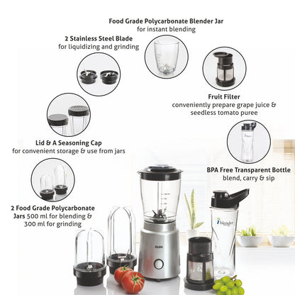 Active-Blender Multi Fuction, 350W, 20000 RPM Mixer, Grinder, Blender, Juicer, 1 Bottle and 3 Jars  (4048 NMF)