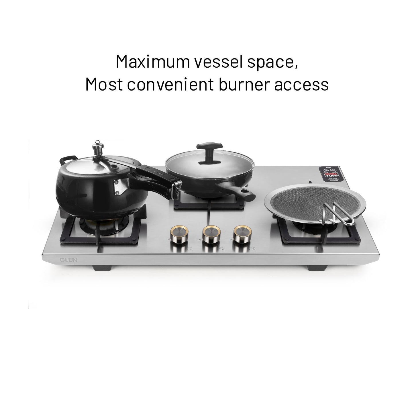 3 Burner Ultra Tuff Free Standing Hob with Forged Brass Burners Auto Ignition (BH1073XLSQFSUTSSAI)