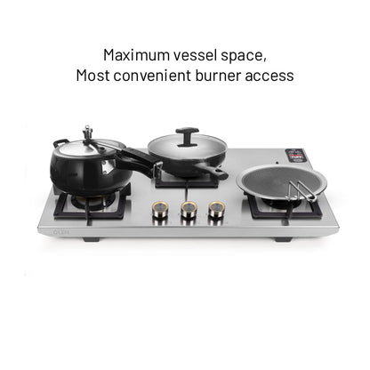 3 Burner Ultra Tuff Free Standing Hob with Forged Brass Burners Auto Ignition (BH1073XLSQFSUTSSAI)