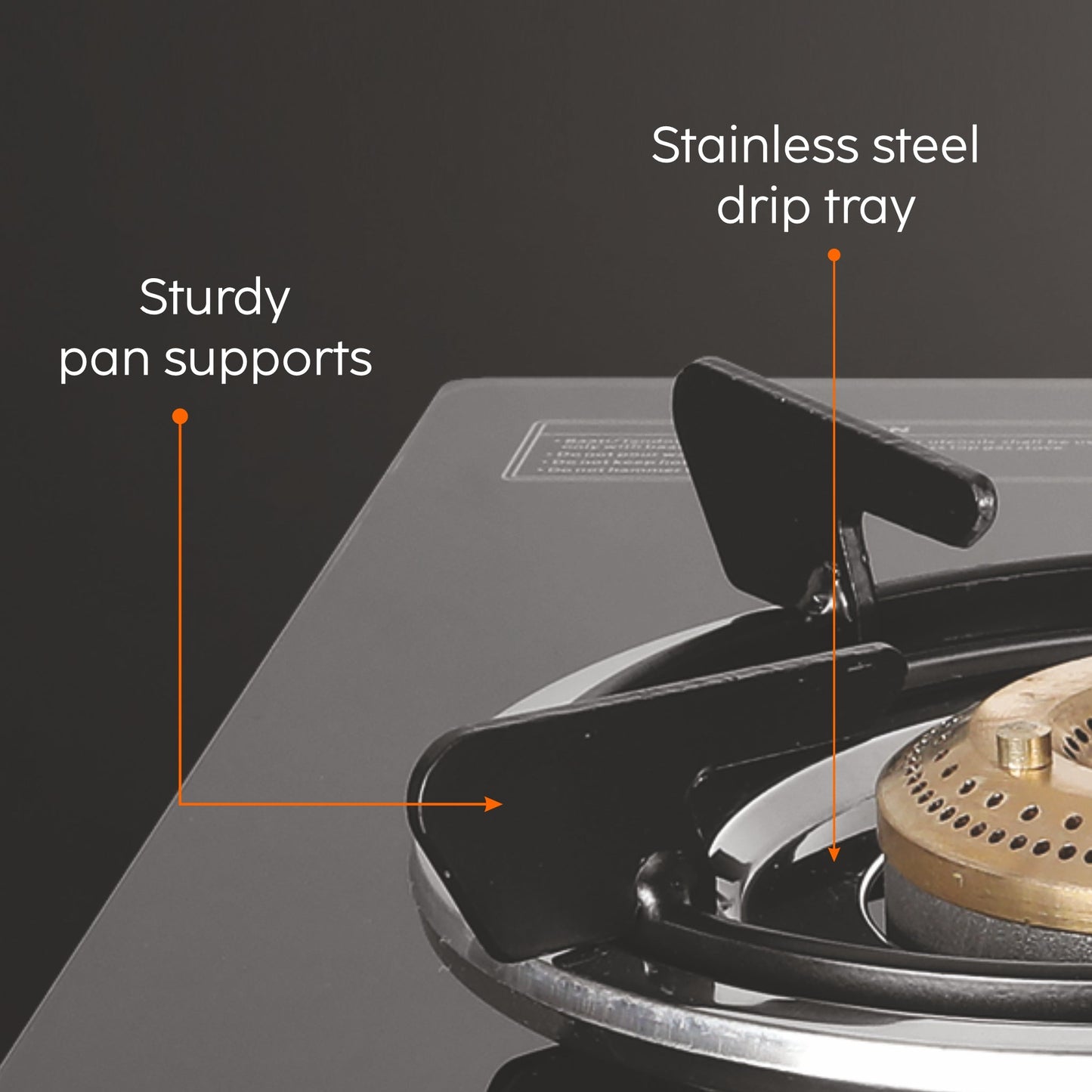 3 Burner Glass Gas Stove with Brass Burner Black - Manual/Auto Ignition (1030 GT BB BL)