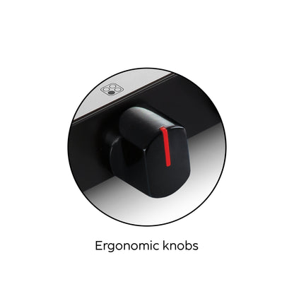 3 Burner Ultra Slim Mirror Glass Gas Stove with High Flame Forged Brass Burner - Manual / Auto Ignition (1035 US MI)