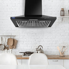 Electric Kitchen Chimney, Pyramid Shape SS Baffle filters 60cm 1100 mB3/h - Black (6050 IN BLK)