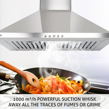 Electric Kitchen Chimney, Pyramid Shape Baffle filters 60cm 1000 m3/h -Silver (6075)