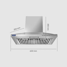 Electric Kitchen Chimney, Pyramid Shape SS Baffle filters 60cm 1100 mB3/h - (6050 IN SS)