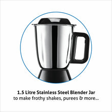 Mixer Grinder 750W 100% Copper Motor, 3 Stainless Steel Liquidiser, Grinder, Chutney Jars - Black & Green (4030)