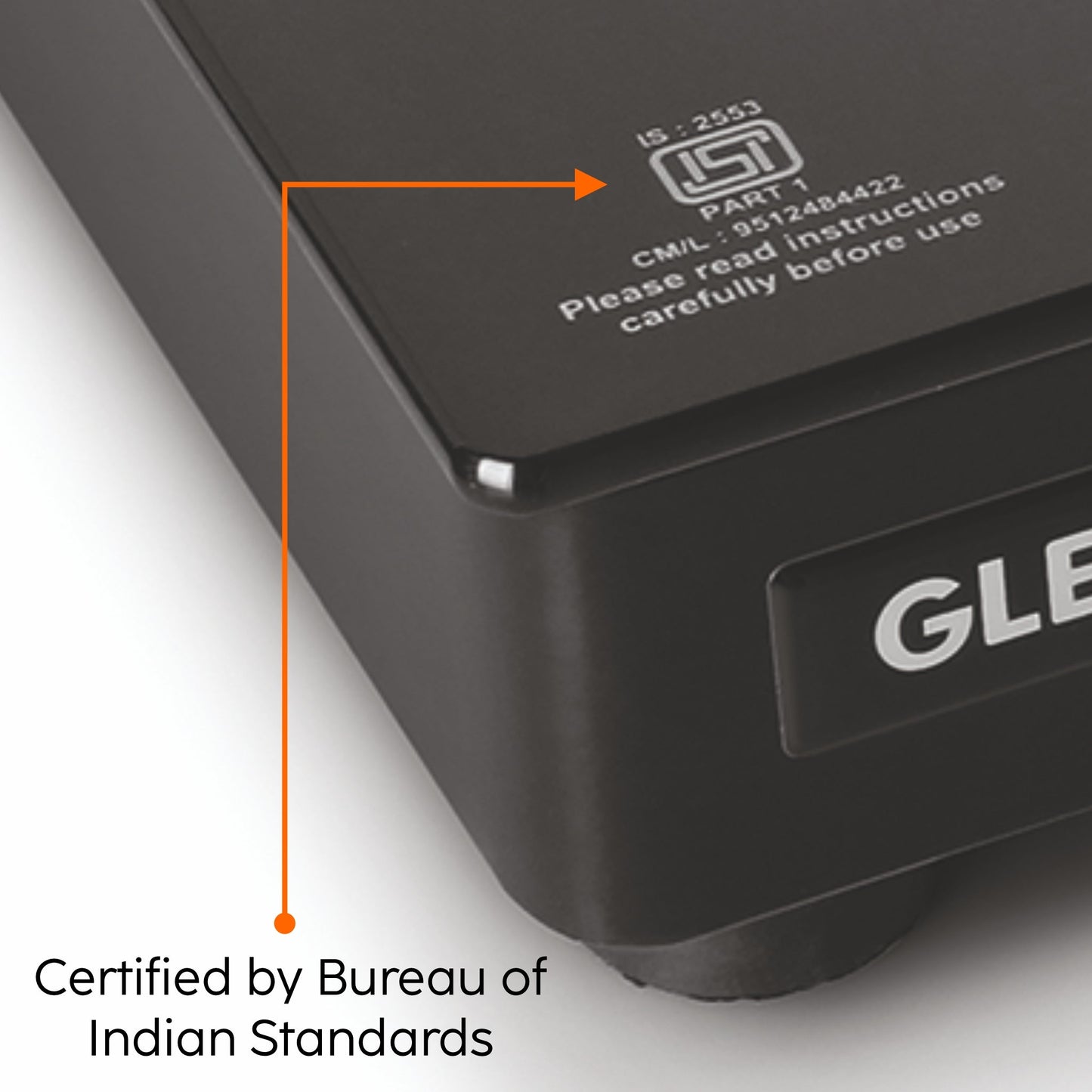 3 Burner Glass Gas Stove with High Flame Brass Burner - Black (1030 GT HF BB BL)