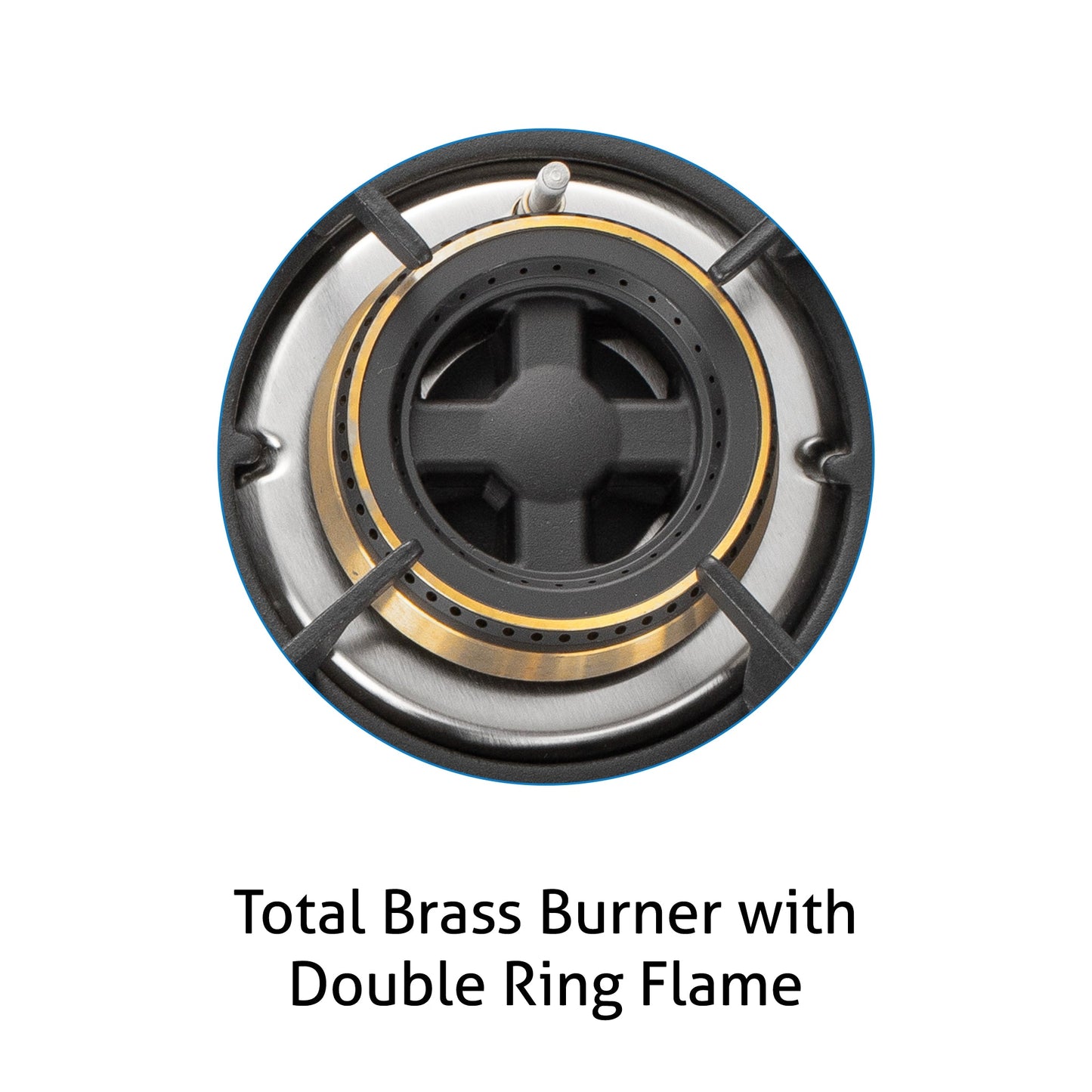 4 Burner Glass Hob Top with Total Brass Burners Auto Ignition (1064 RO HT TDB)