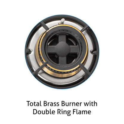 4 Burner Glass Hob Top with Total Brass Burners Auto Ignition (1064 RO HT TDB)