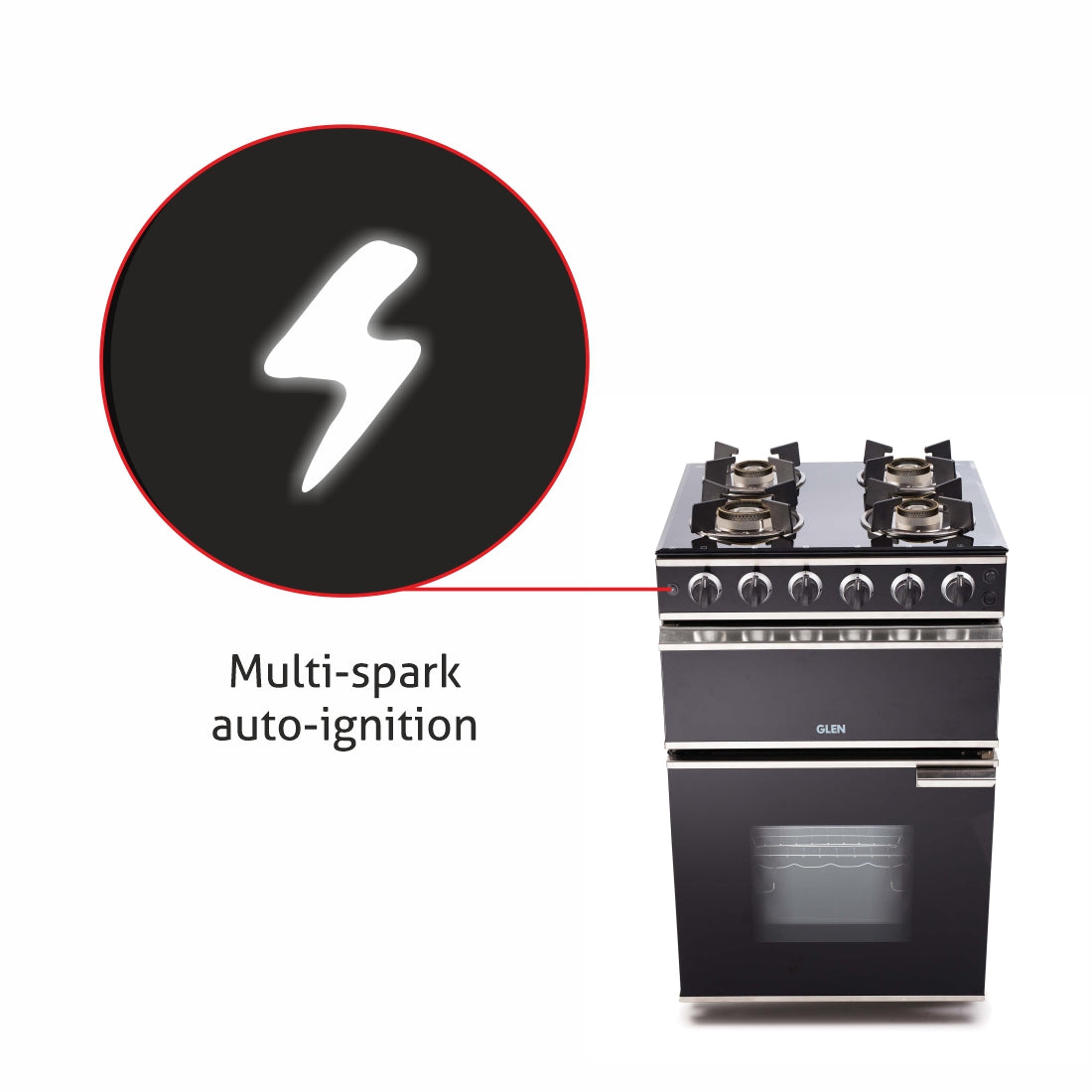 Cooking Range Glass Gas Grill, Gas Oven Rotiseerie Double Ring Forged Brass Burners Auto Ignition  (2014DBAI)