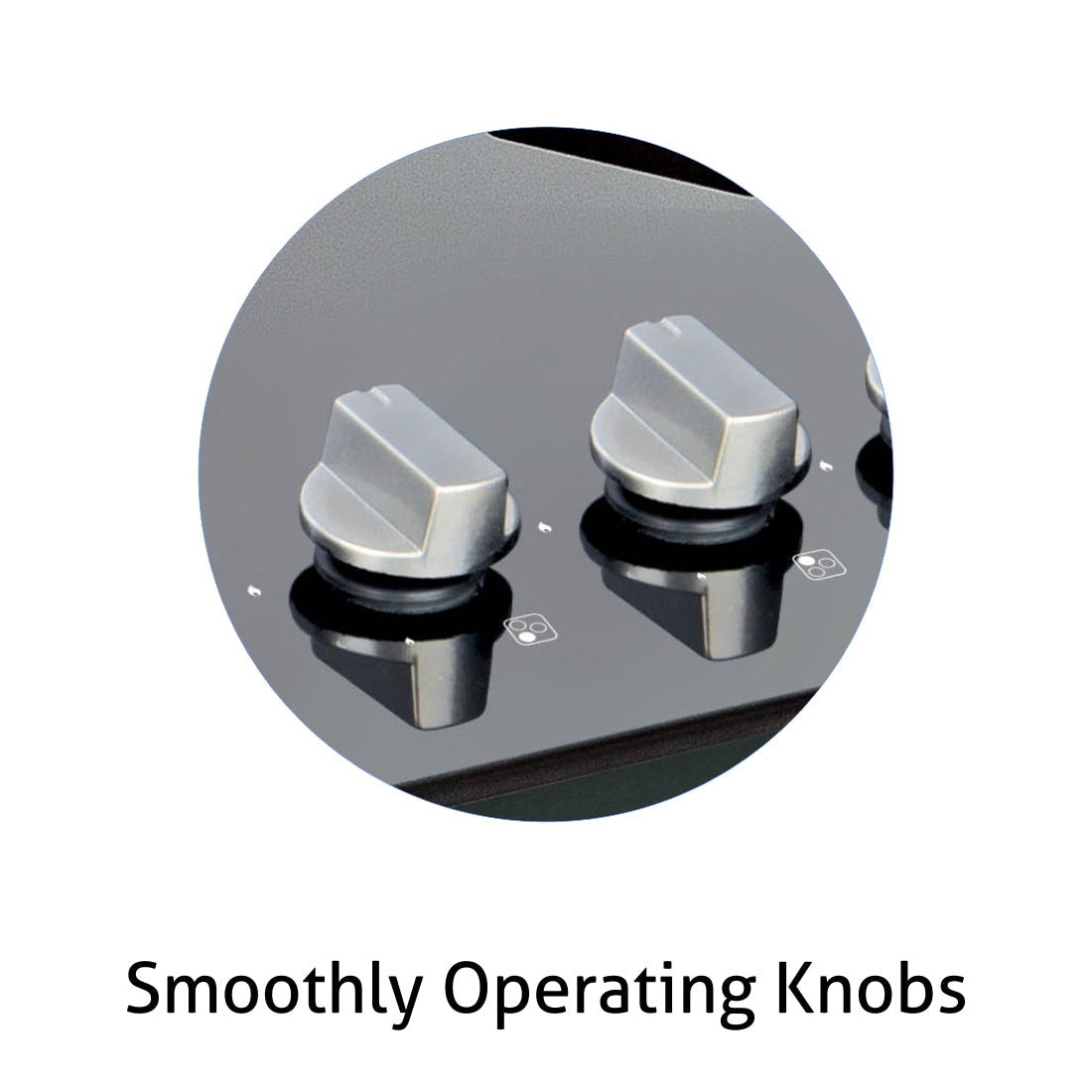 3 Burner Glass Hob Top with Italian Double Ring Brass Burners Auto Ignition (1063 RO IN HT BB)