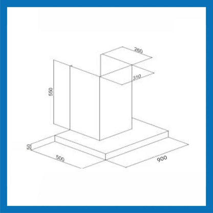 Electric Kitchen Chimney Touch Controls, T Shape Baffle filters 90cm 1250 m3/h -Black (6056 TS)