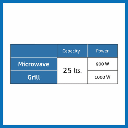 Built In Microwave with Grill 25Ltr Glass Finish (MO 675)