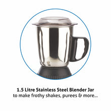 Mixer Grinder 750W 100% Copper motor, 3 Stainless Steel Liquidiser, Grinder, Chutney Jars - Silver (4022 PLAT)
