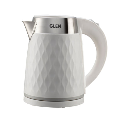 Electric Kettle 1.8 Litre Plastic Clad Stainless Steel, 360B0 Rotation Base, Auto Shutoff, 1500 W - White (9005)