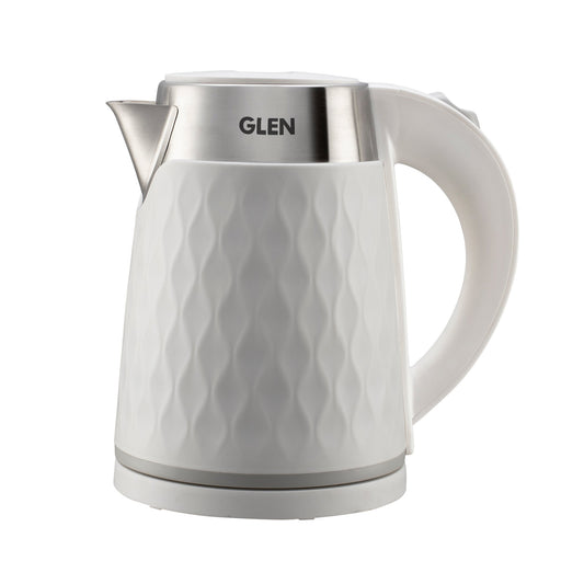 Electric Kettle 1.8 Litre Plastic Clad Stainless Steel, 360B0 Rotation Base, Auto Shutoff, 1500 W - White (9005)