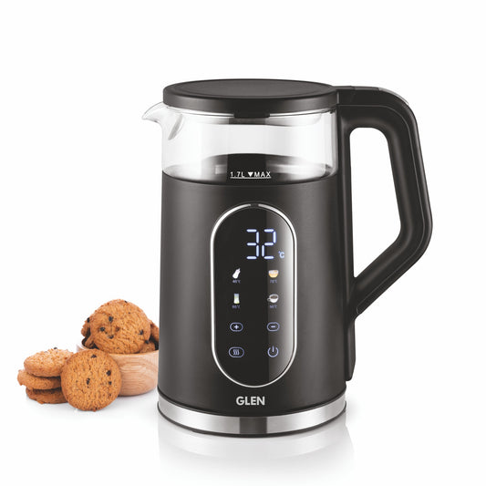 GLEN Electric Kettle 1.5 Litre | Digital Display Touch Control and 4 Pre Set Functions | Auto Shutoff, 1500W (SA-9008GLBL)