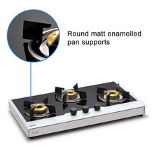 3 Burner Free Standing Glass Hob Forged Brass Burner with Flame Failure Device Auto Ignition (1073 FSFBBWFFDAI)