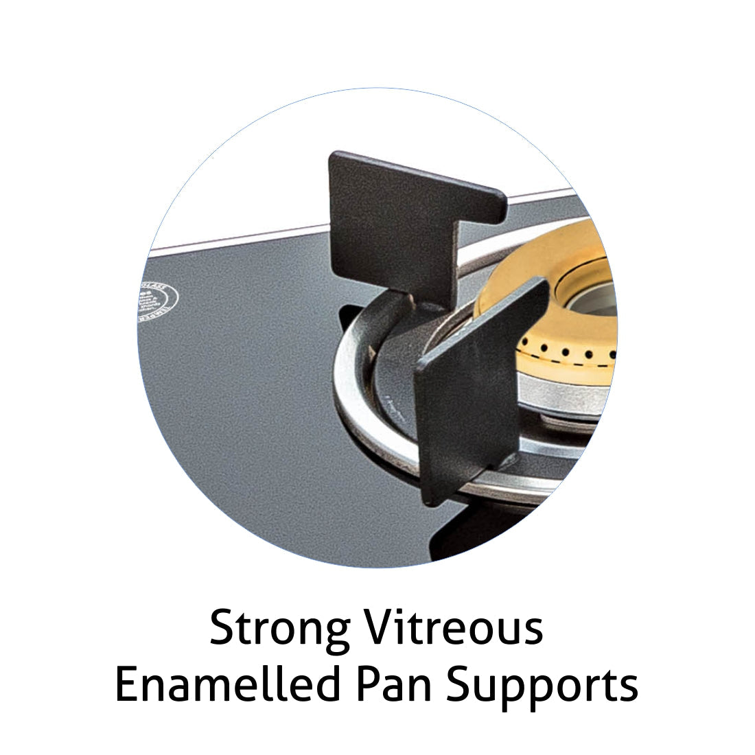 3 Burner Glass Hob Top with Italian Double Ring Brass Burners Auto Ignition (1063 RO IN HT BB)