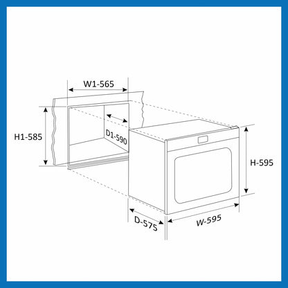 GLEN Built in Oven Motorised Rotisserie Turbo Fan 78Ltr with Multi-function (660 MRT BL)