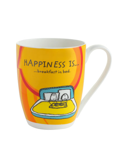 Claycraft Happiness Is... Oxford Big Coffee & Milk Mug 310ml, Set of 4
