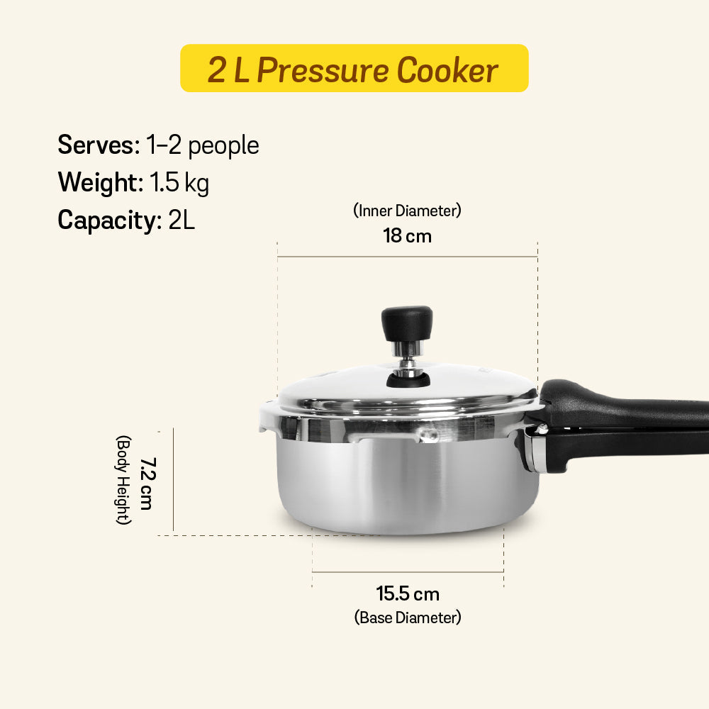 MEYER Presta set of 2 Tri-ply Pressure Cooker (2L, 3L)