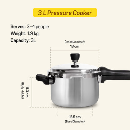 MEYER Presta set of 2 Tri-ply Pressure Cooker (2L, 3L)