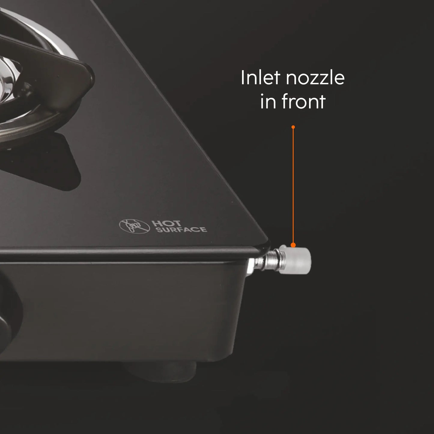 3 Burner Glass Gas Stove with Brass Burner Black (1037 GT BB BL)