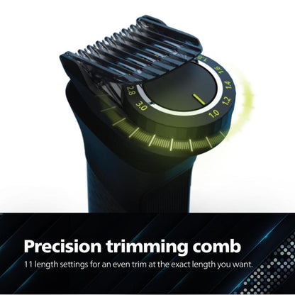 PHILIPS Series 7000 Multigroom Face, Body and Private Parts Patented Twin Trim Blades, 13 in 1 I Precision Trimming | 120 mins. runtime (MG7920/65)