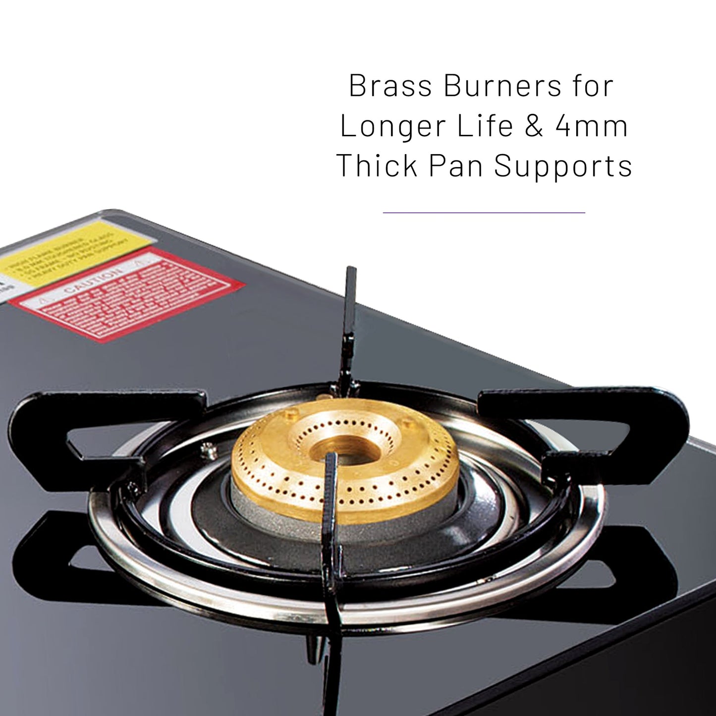GLEN 3 Burner PNG Glass Gas Stove with High Flame Brass Burner (CT1038GTBBBLPN)