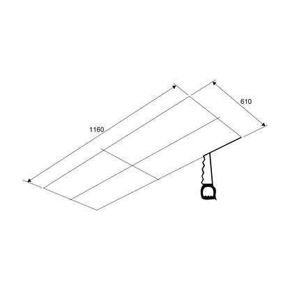 Ceiling Mounted Kitchen Chimney Cassette Island Remote Control 120cm 1250 m3/h with Baffle Filters -Black (CH1010INCS120BL)