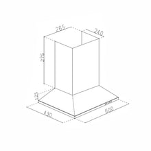 Electric Kitchen Chimney, Pyramid Shape SS Baffle filter 60cm 1100 mB3/h - Black (6049 IN BLK)