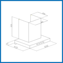 Auto Clean Filterless Chimney with Motion Sensor, 60/76/90cm 1200 m3/h - Black (6052 BL MS AC)