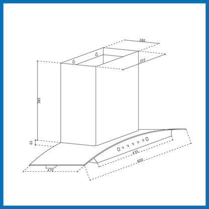 4 Burner Glass Gas Stove with Brass Burner (1041 GT BB BL) + Auto Clean Glass Filterless Chimney 60cm 1200m3/h (6059 BL AC)